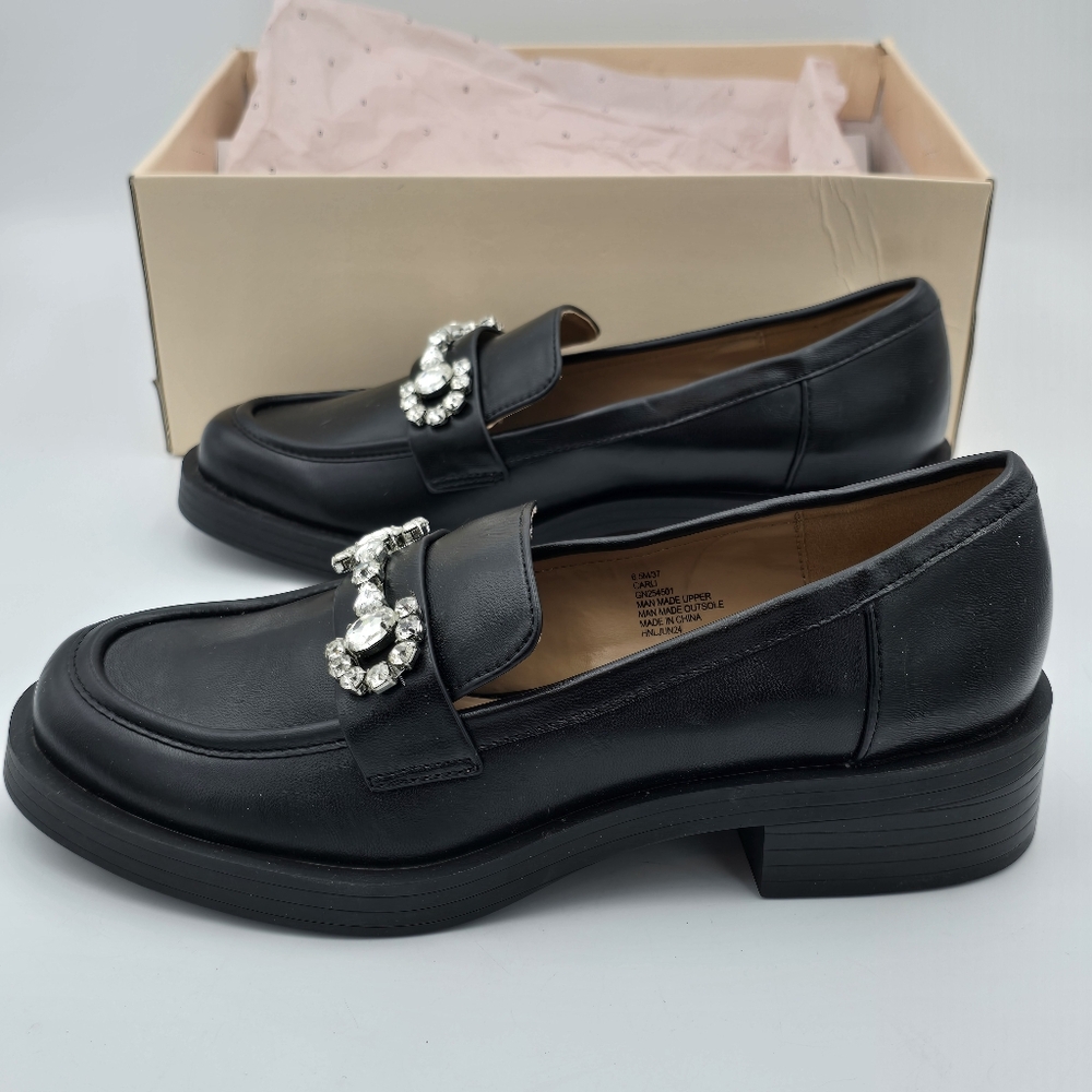 Like-New BCBGeneration Carli Crystal Bit Loafers, Black, 6.5M - Picture 7 of 16